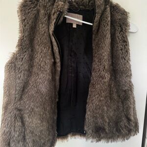 Faux Fur Vest in Brown